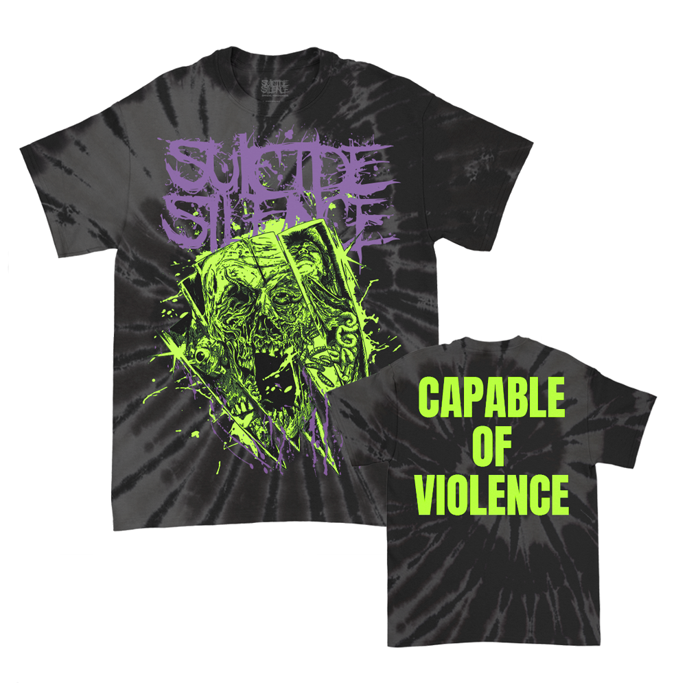 Capable of Violence T-Shirt (Grey Swirl Dye)