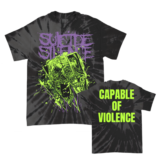 Capable of Violence T-Shirt (Grey Swirl Dye)